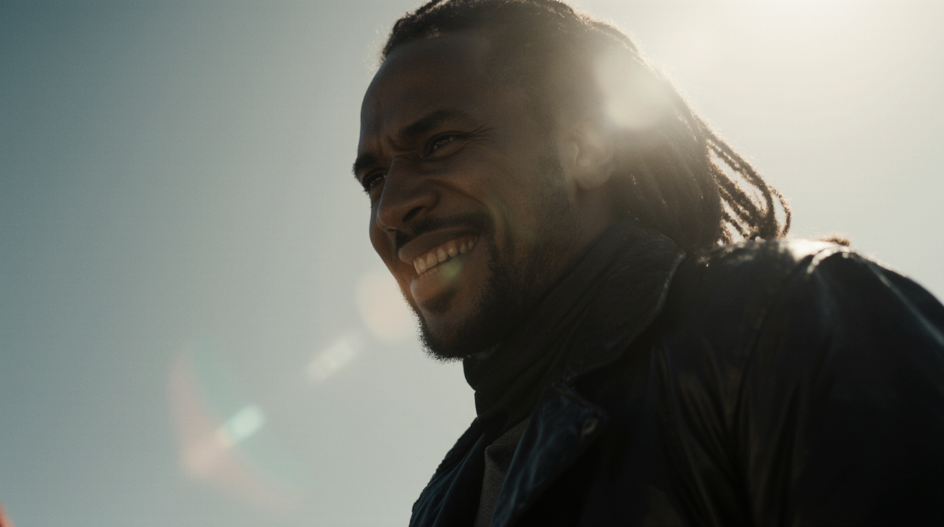 Cinematic dramatic wide shot super close up